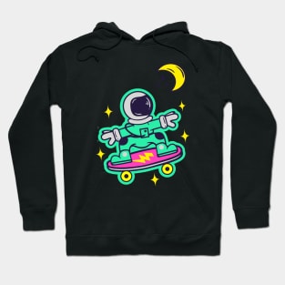 Space Man On Board Skateboarding On Space Hoodie